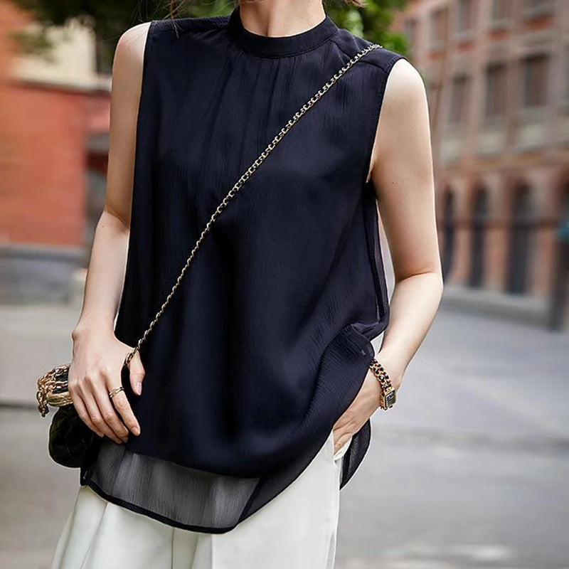 French Style Sleeveless Blouse