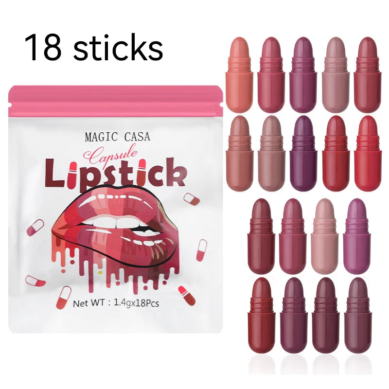 Mini Matte 18-Color Capsule Lipstick Set