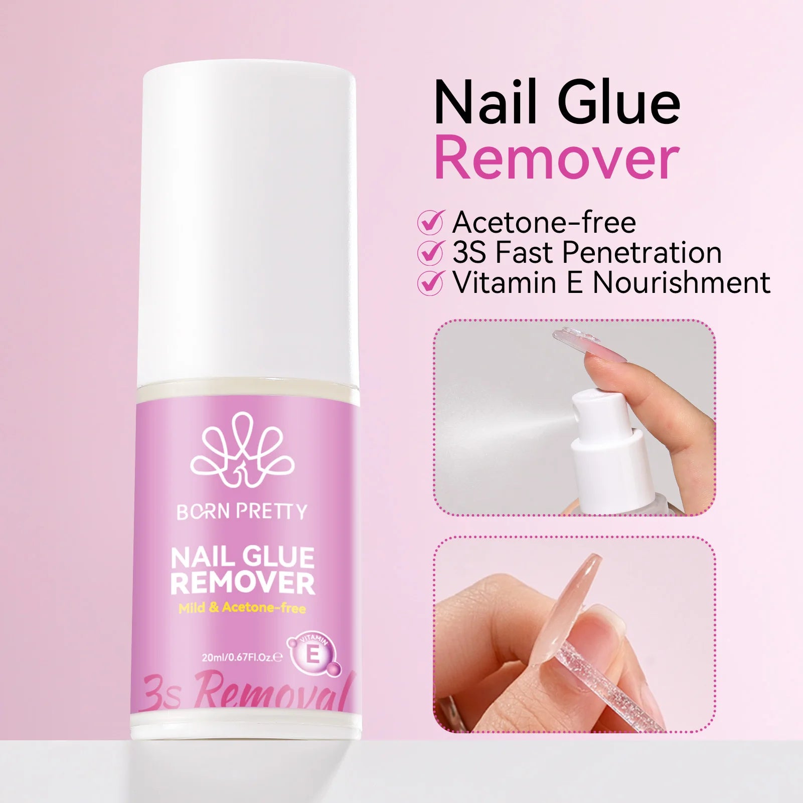 Fast-Dry Nail Glue with Acetone-Free Remover