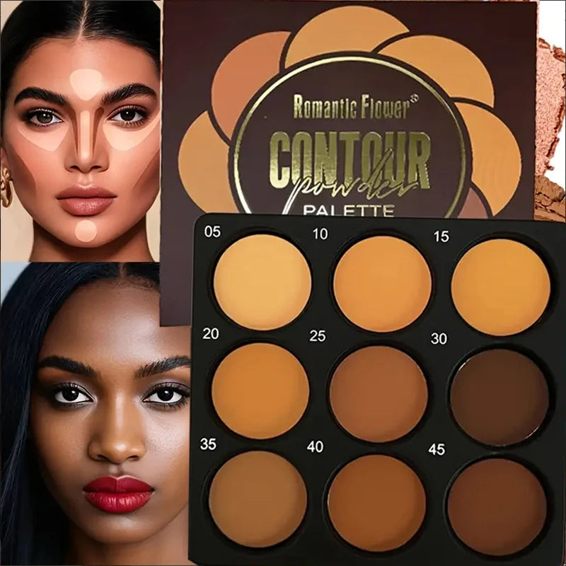 9-Color Waterproof Matte Contour Concealer Palette