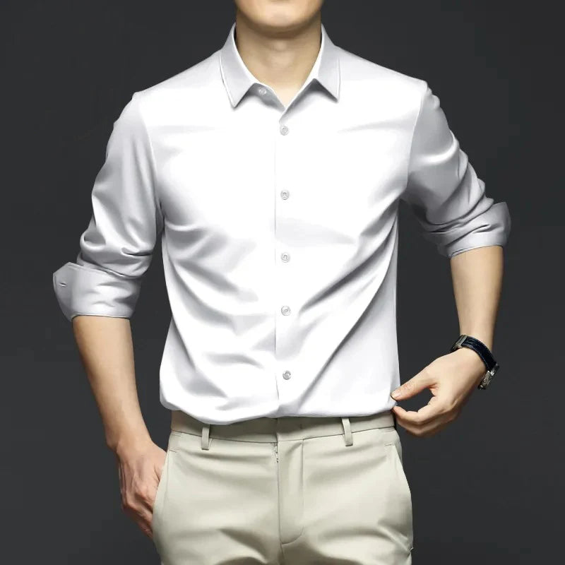 Premium Ice Silk Short-Sleeved Business Shirt