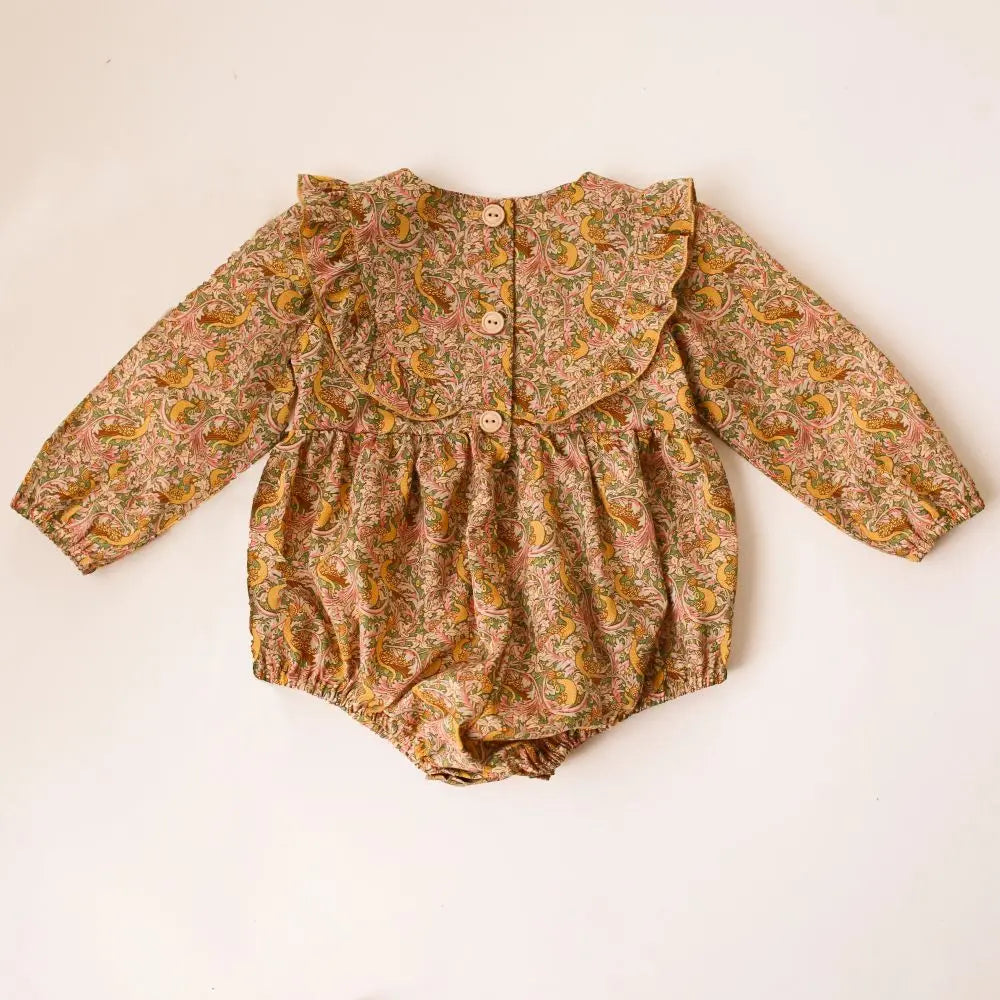 Spring Floral Baby Girl Romper: Soft Cotton Infant Bodysuit