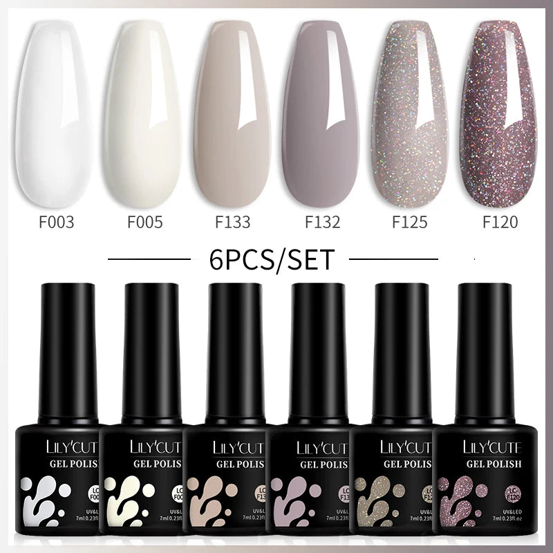 Winter Coffee Brown Gel Nail Polish Set