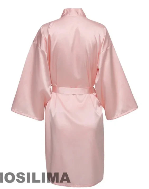 Wedding Team Bride Satin Kimono Robe