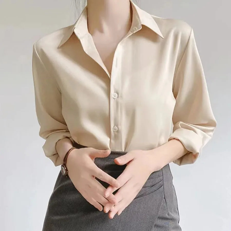 Elegant Satin Work Shirt