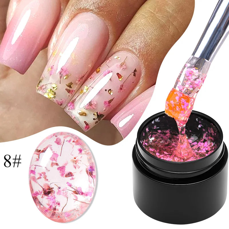 5ml Pink Dried Flower Gel Nail Polish