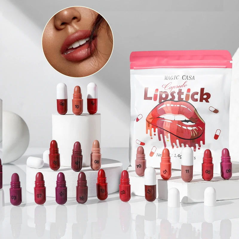 Mini Matte 18-Color Capsule Lipstick Set