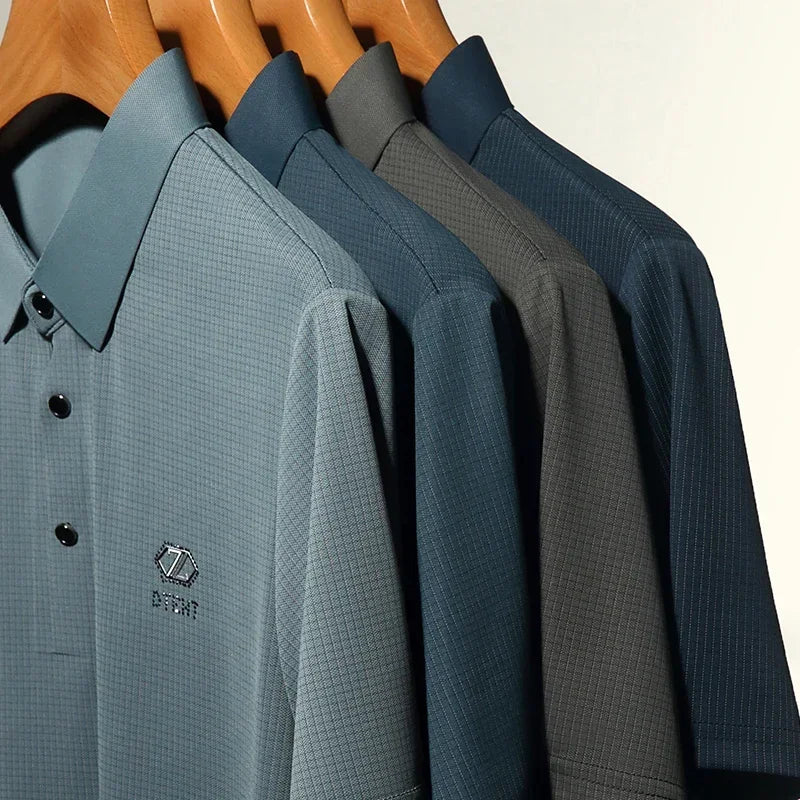 Summer Versatile Ice Silk Polo Shirt
