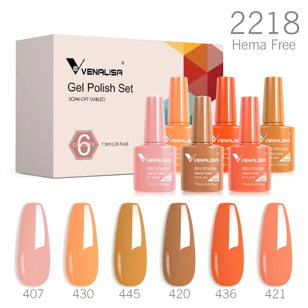 Autumn Earth-Tone Gel Nail Polish Set