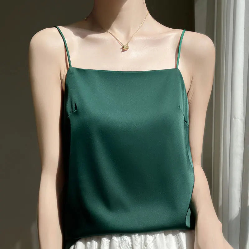 Korean Satin Sleeveless Tank Top