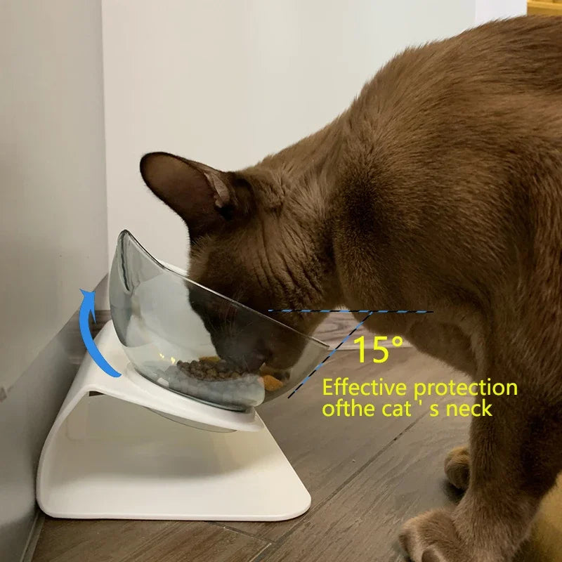Non-Slip Double Cat Bowl with Stand for Pet Feeding