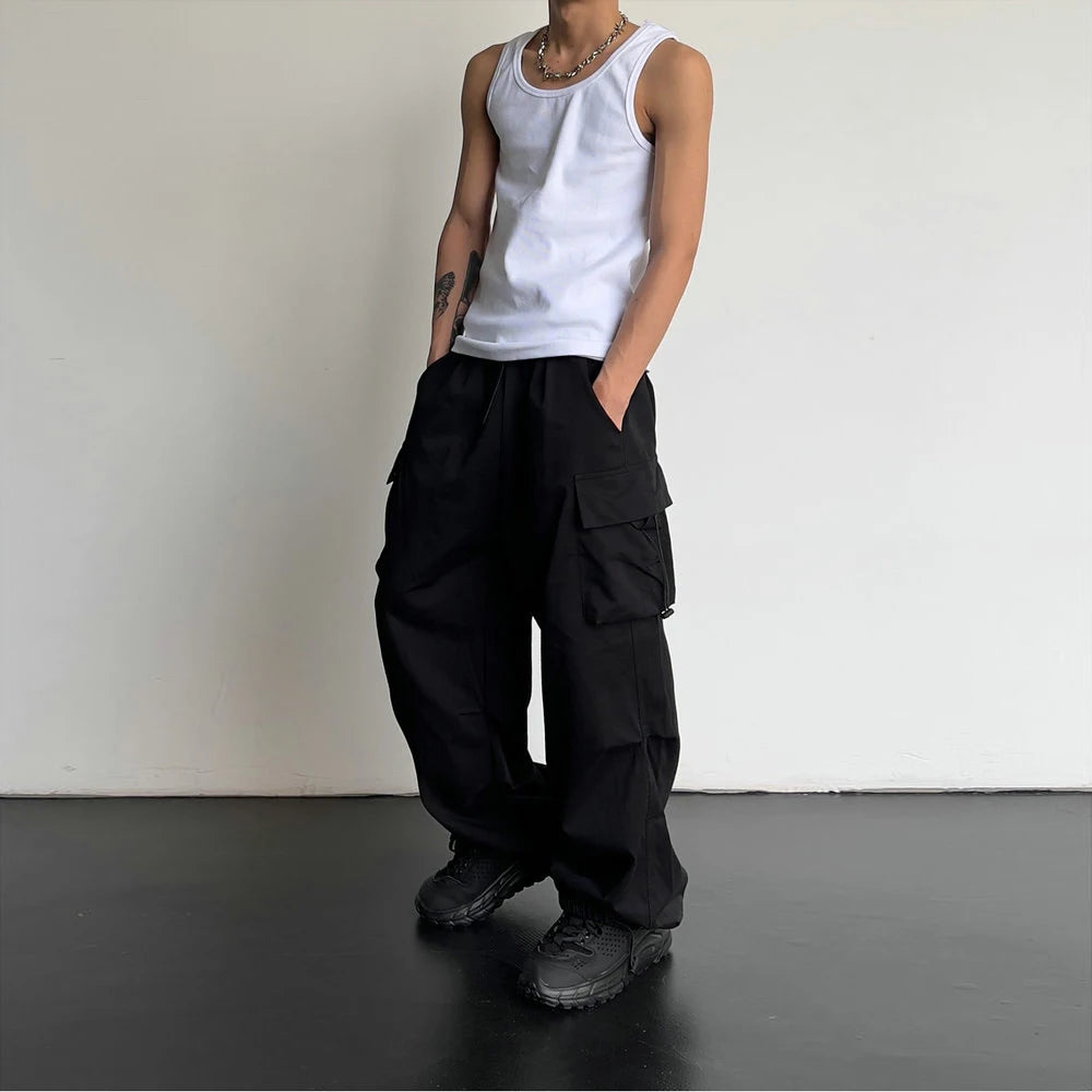 Elastic Waist Wide Leg  Pants