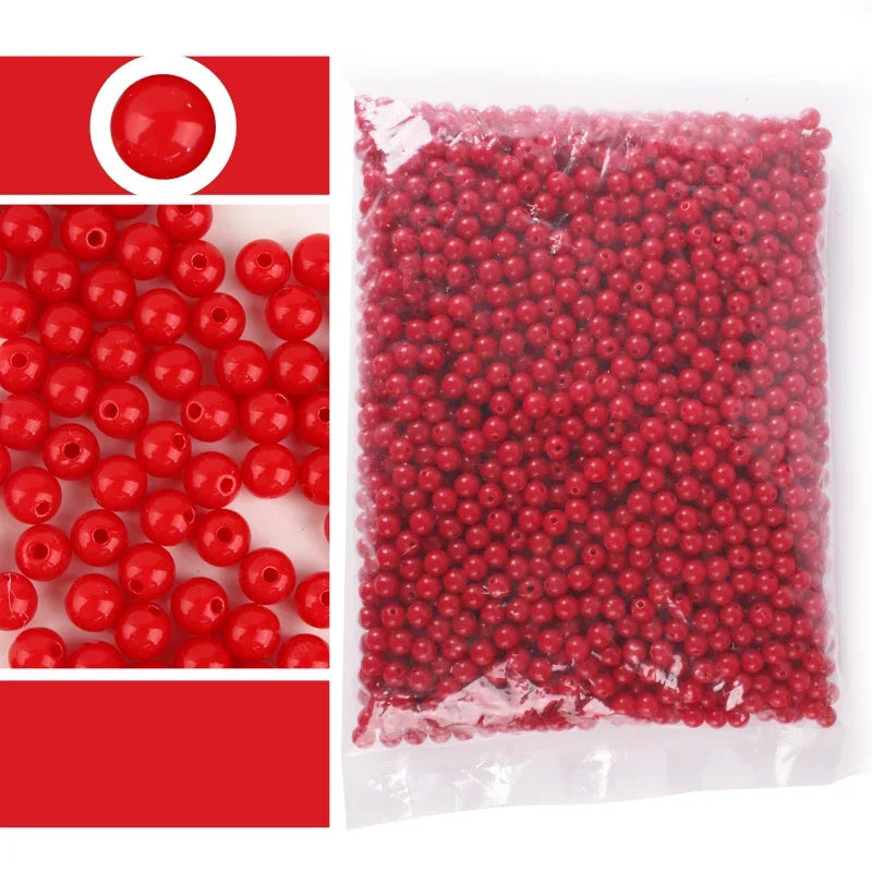Candy Color Acrylic Round Beads Set