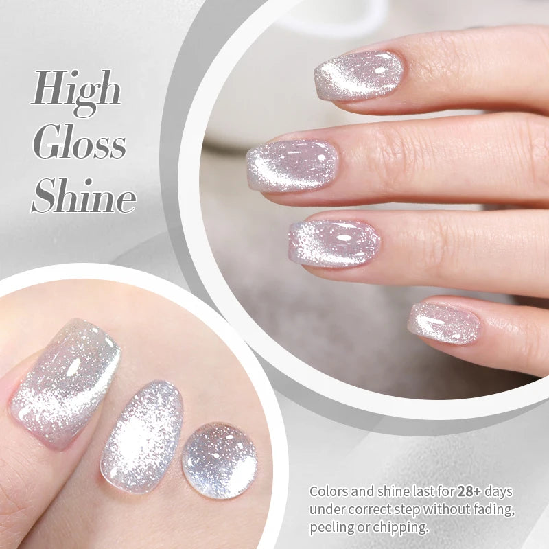 Silver Shining Reflective Cat Magnetic Gel Nail Polish
