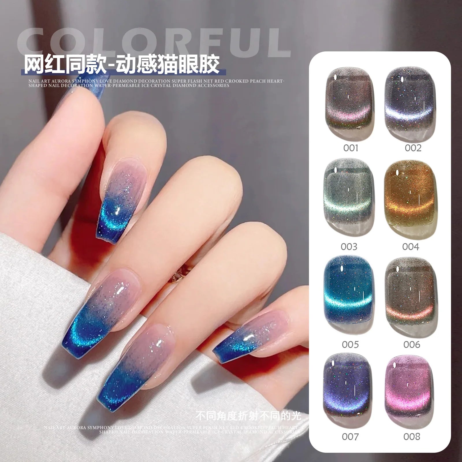 Blue Crystal Magnet Cat’s Eye Gel Polish
