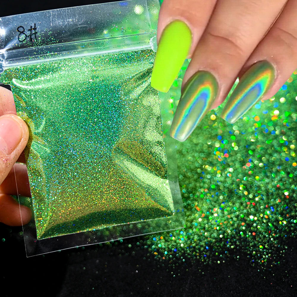 Blue-Green Luminous Nail Powder