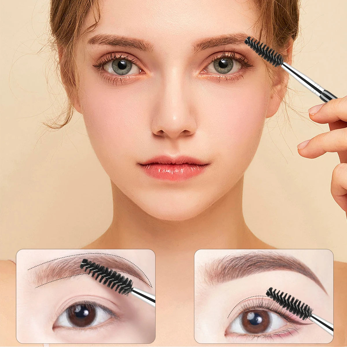 Dual-Ended Eyebrow and Eyelash Brush