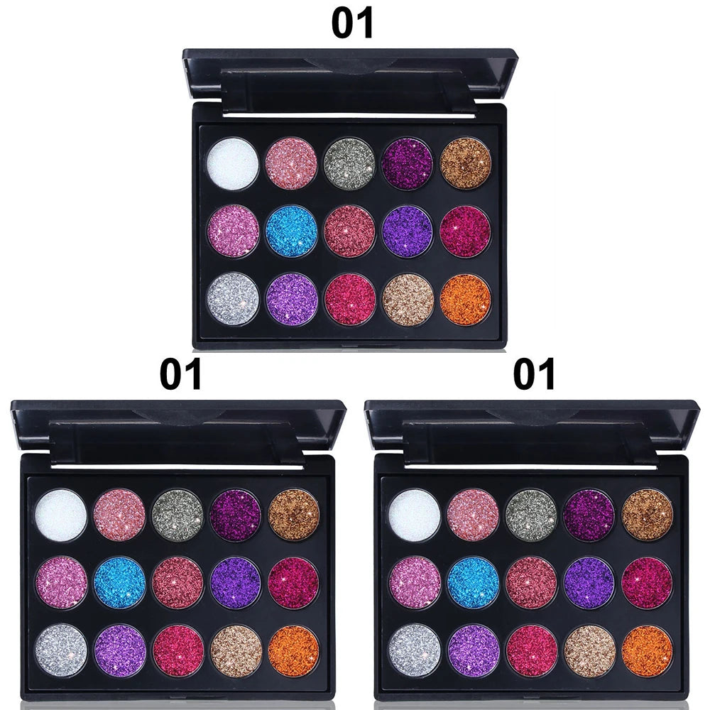 15-Color Diamond Glitter Eyeshadow