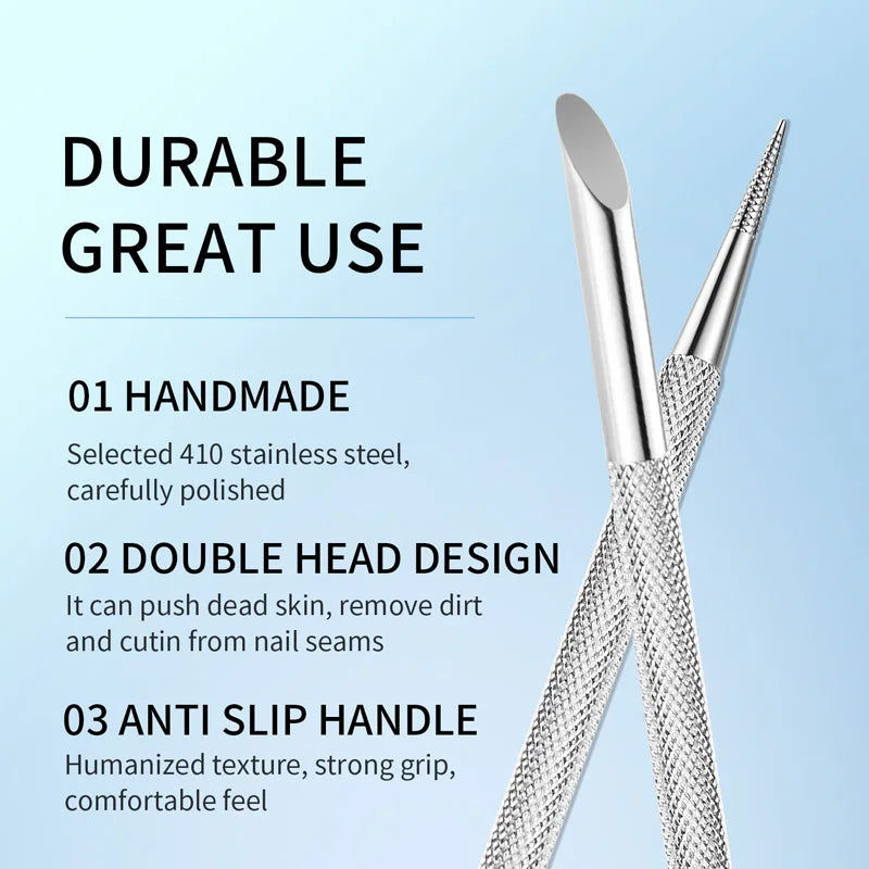 Double-Ended Stainless Steel Cuticle Pusher and Remover