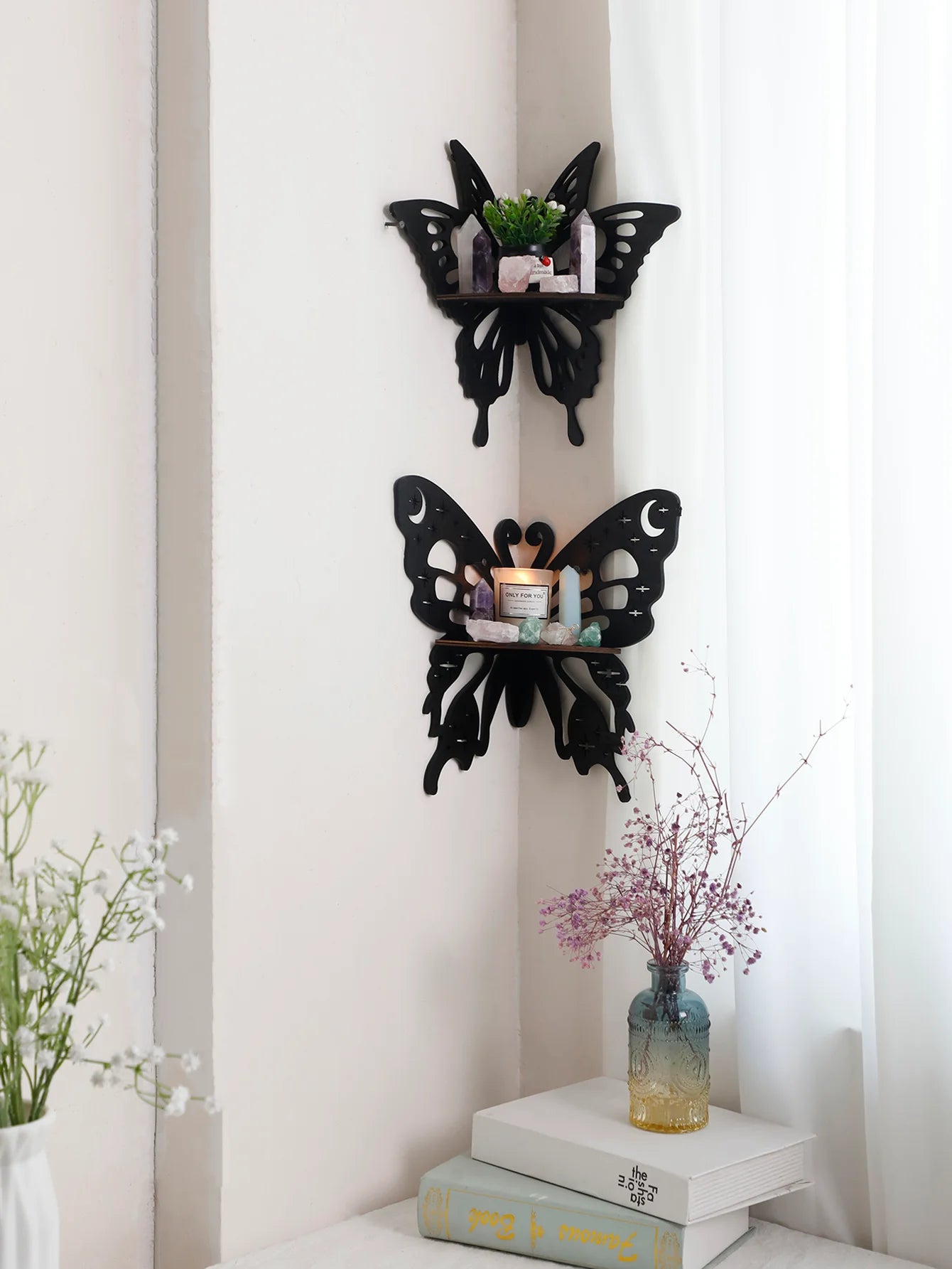 Butterfly Wooden Wall Shelf