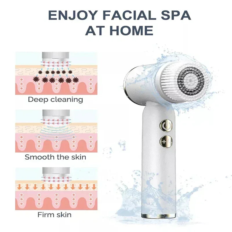 6-in-1 Sonic Waterproof Facial Cleansing Brush