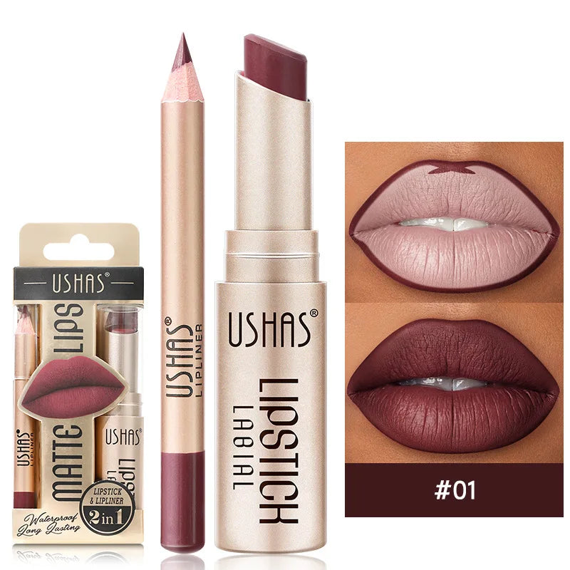 12-Color Matte Lipstick and Lip Liner Set