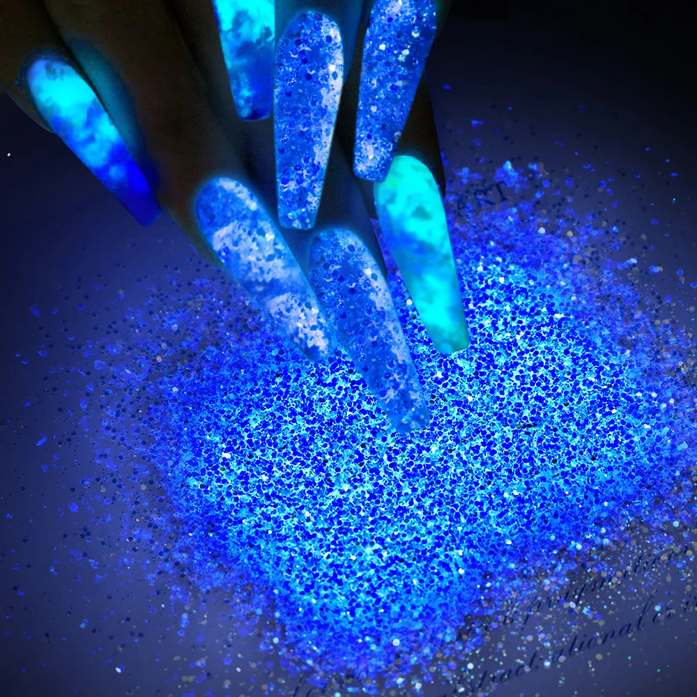 Blue-Green Luminous Nail Powder
