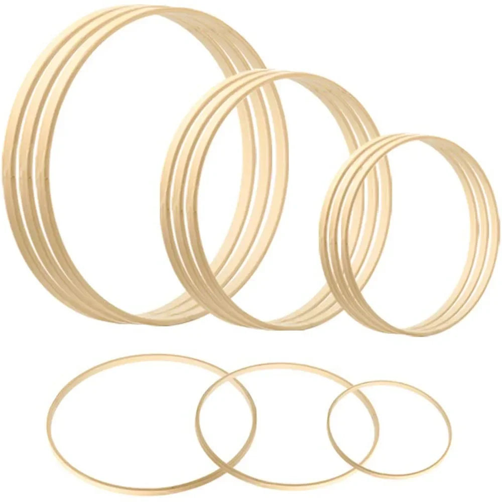 2Pcs Bamboo Floral Hoop