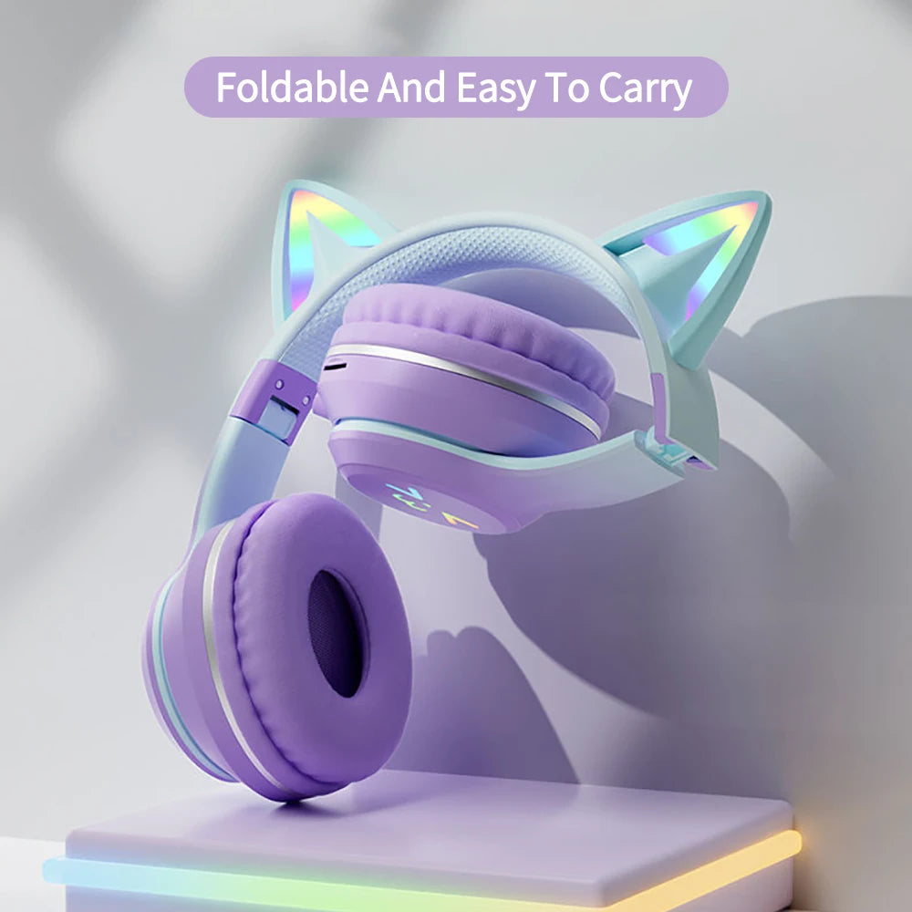 Cute Cat Ear Bluetooth Headphones