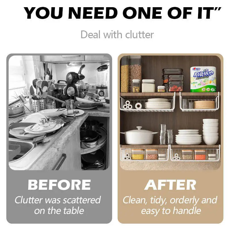 Hanging Under Cabinet Storage Shelves Basket