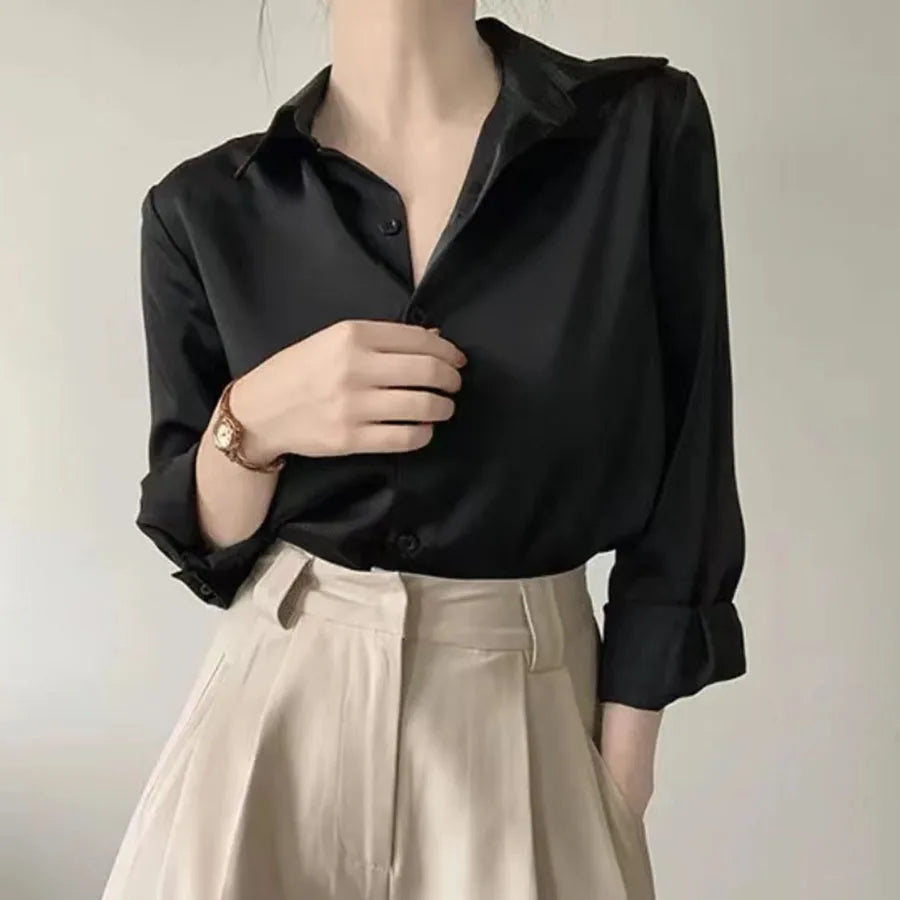 Elegant Satin Work Shirt