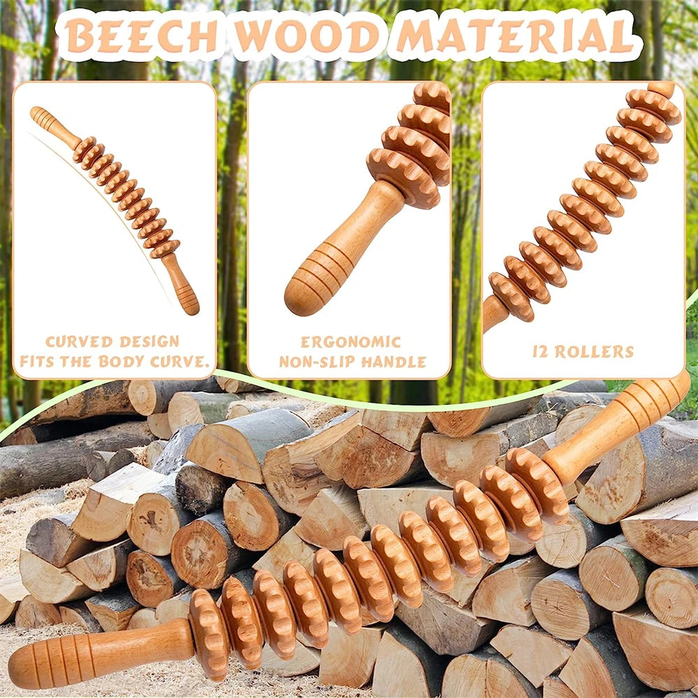 Curved Wooden Massage Roller