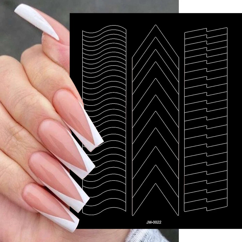 3D Self-Adhesive Airbrush Stencil Nail Stickers