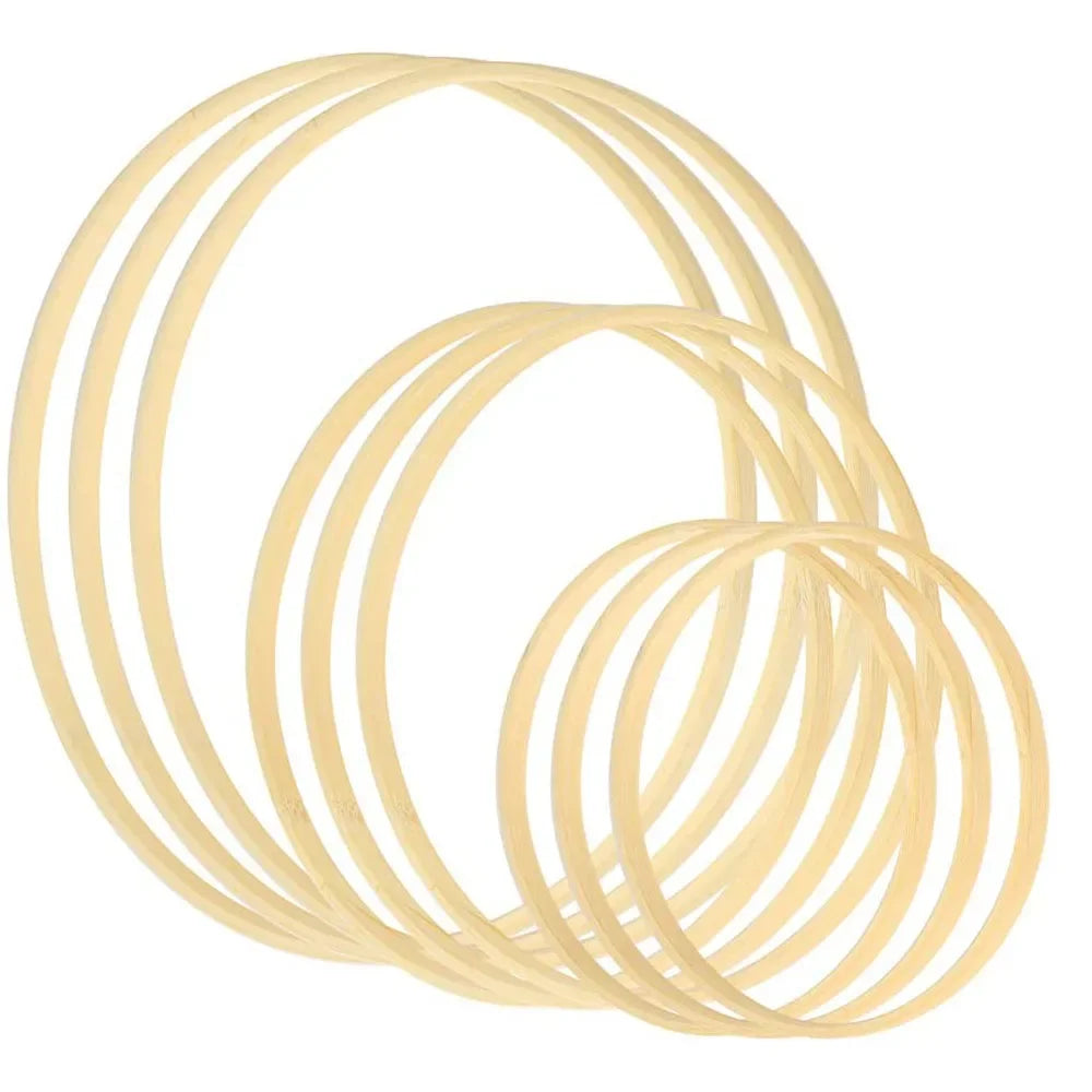 2Pcs Bamboo Floral Hoop