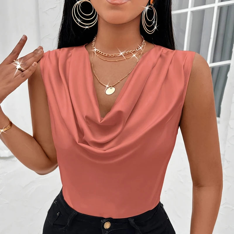 Silky Satin Women’s Cowl Neck Camisole