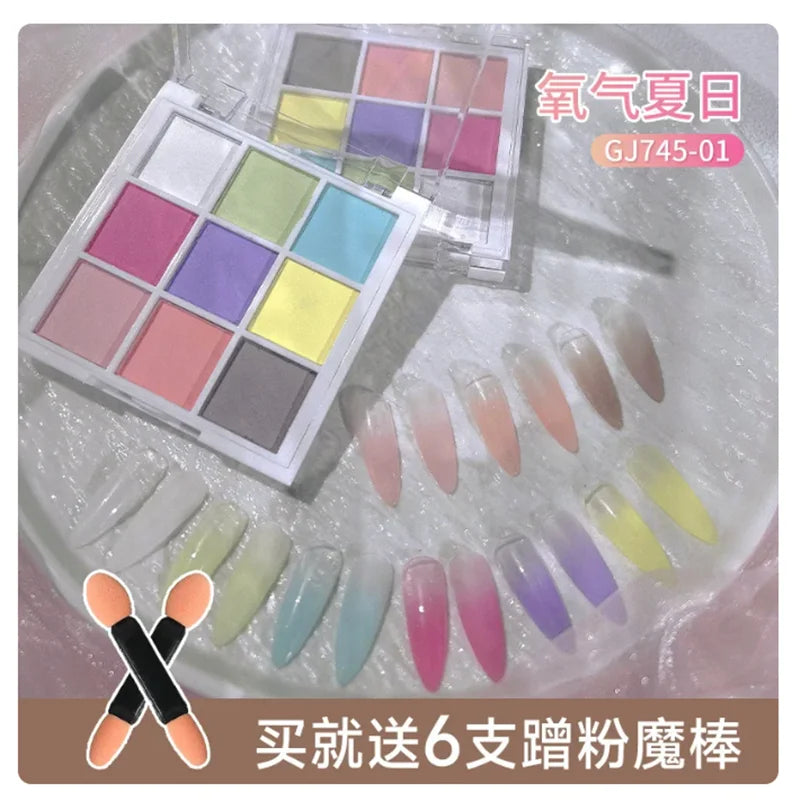 9-Color Solid Nail Powders