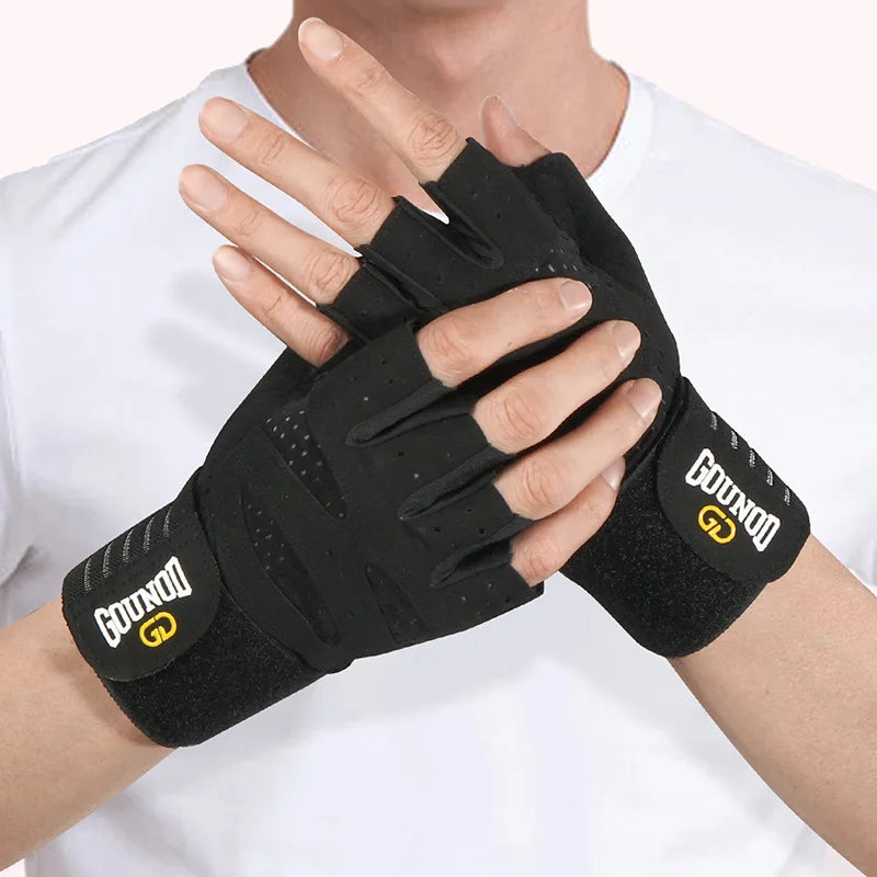 Breathable Weightlifting Gloves with Wristband Support