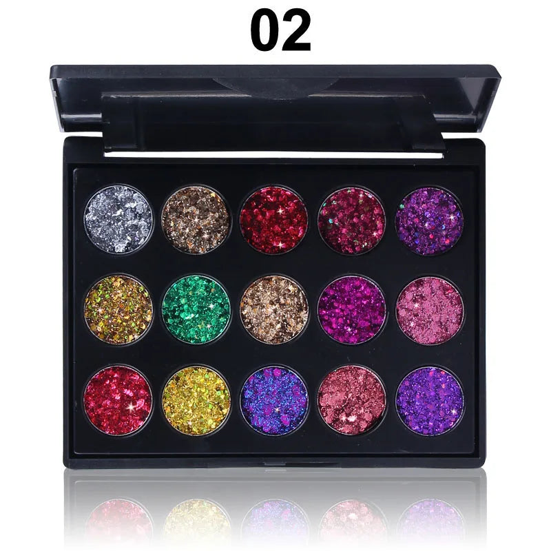 15-Color Diamond Glitter Eyeshadow