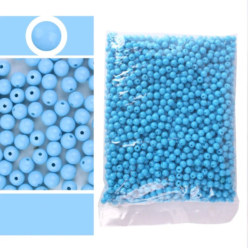 Candy Color Acrylic Round Beads Set