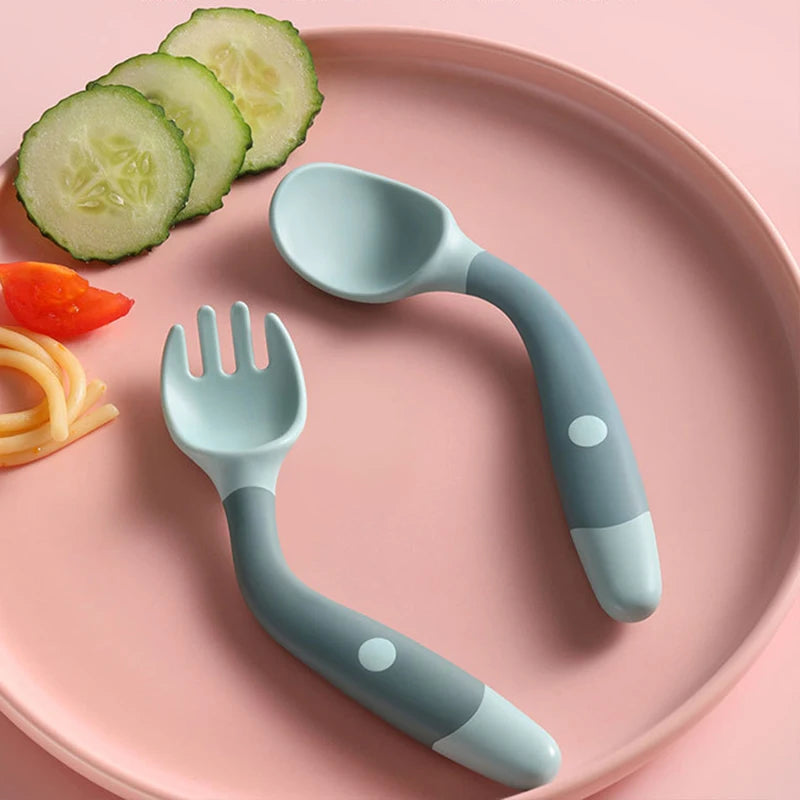 Soft Silicone Spoon Fork Set
