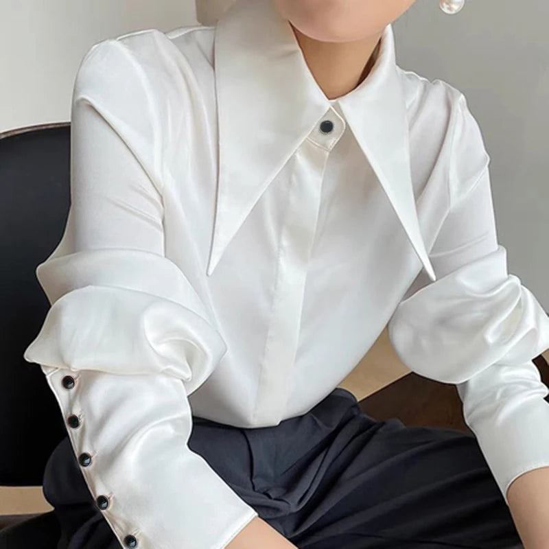 Vintage White Satin Shirt