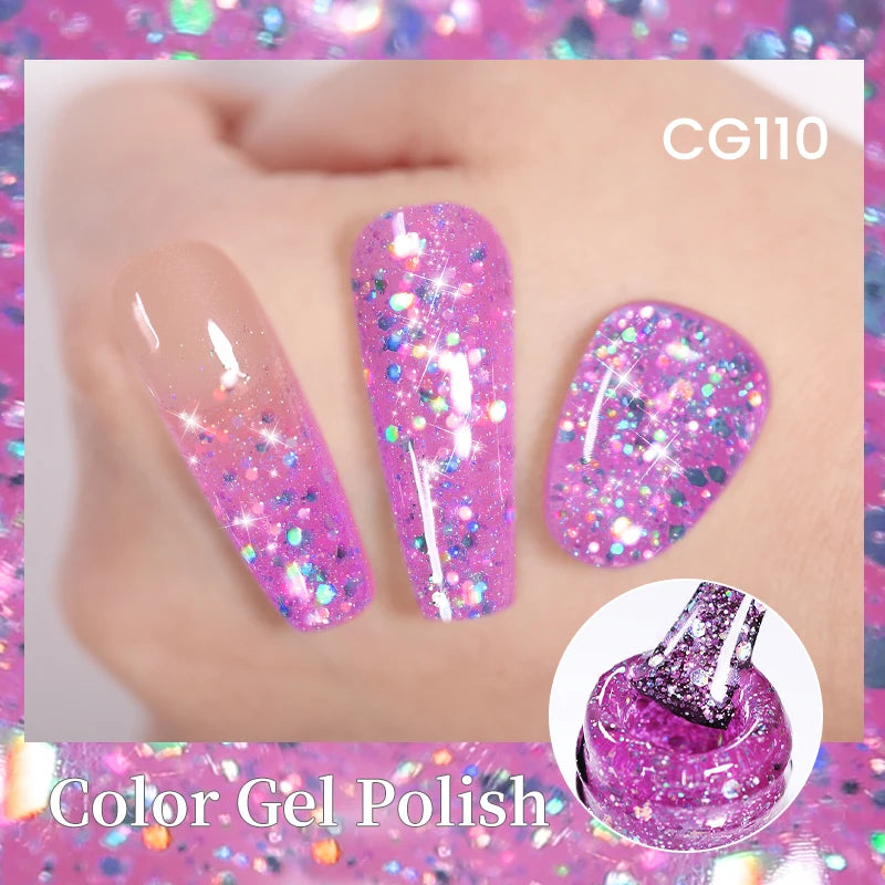 Champagne Gold Reflective Glitter UV Gel Polish