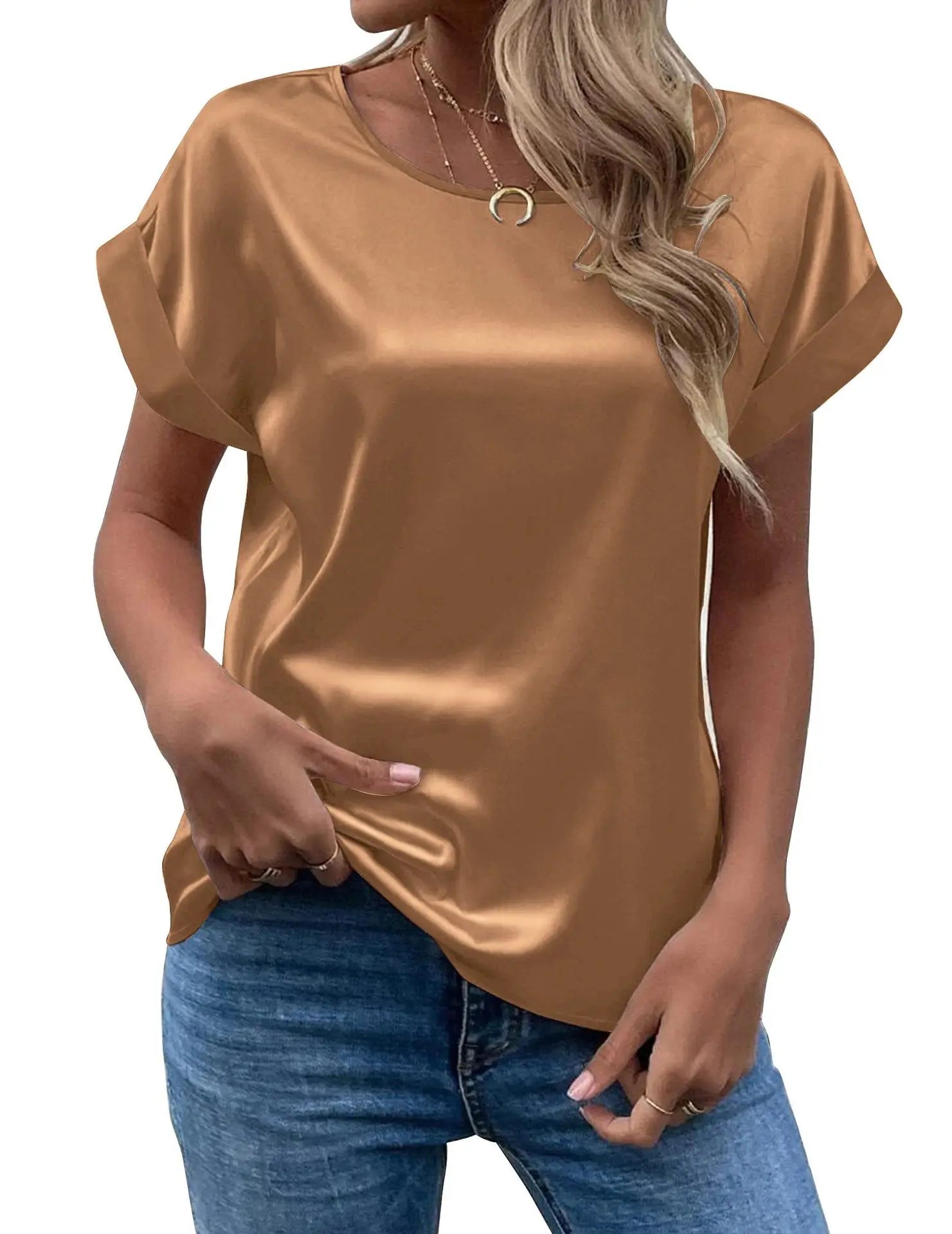 Satin Women’s Loose Casual T-Shirt