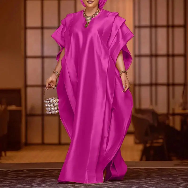 Elegant Oversized Satin Maxi Dress