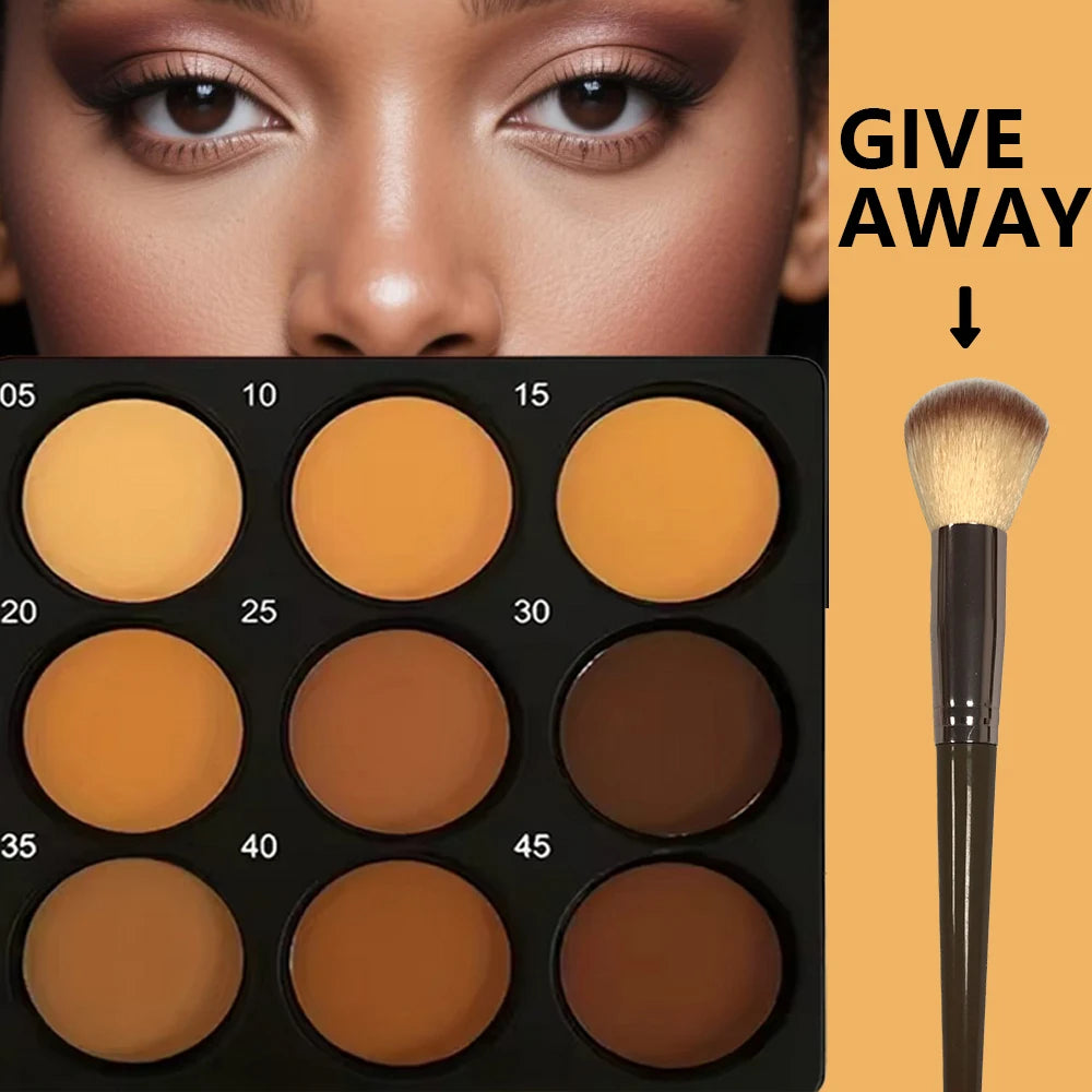 9-Color Waterproof Matte Contour Concealer Palette