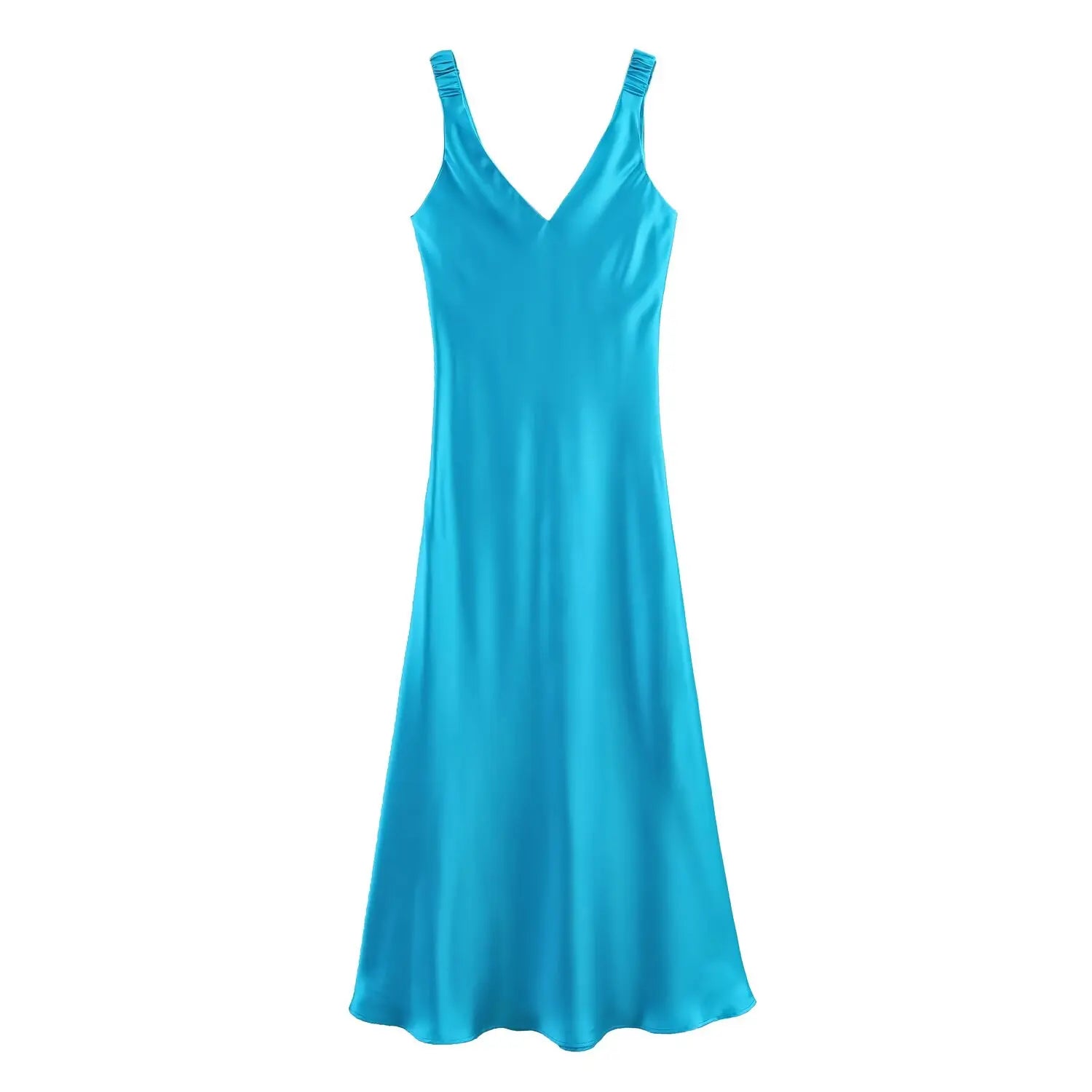 Elegant Silk Satin Long Slip Dress