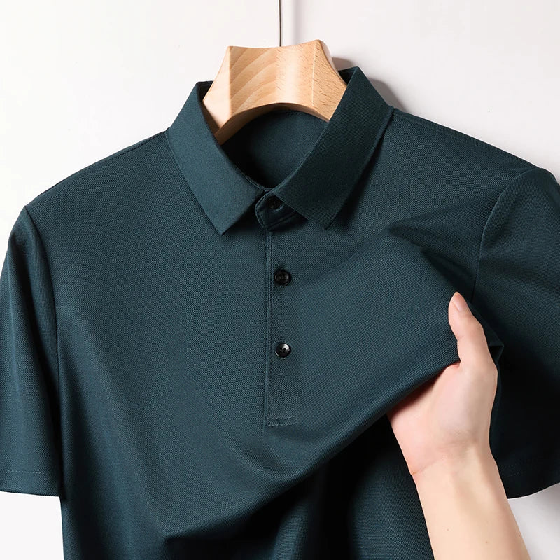 Summer Ice Silk Polo Shirt