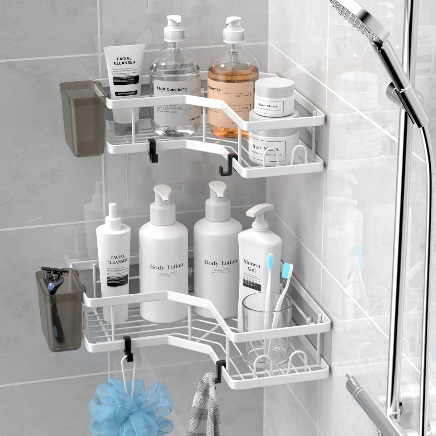 2-Pack Adhesive Shower Shelves