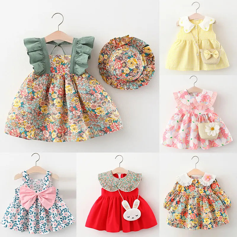 Summer Baby Girl Beach Dress Set: Casual Fashion Princess Outfit