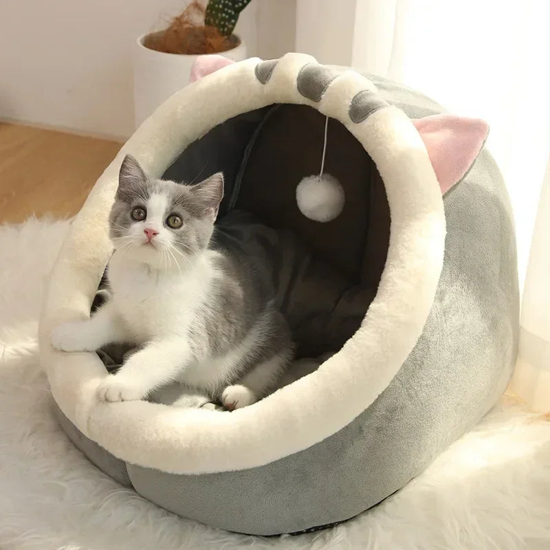 Soft Warm Cat Pad Basket Cozy Pet Lounger House Tent